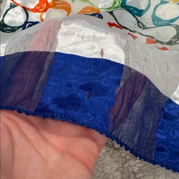 COACH multicolor monogram scarf big CC rainbow printed colorful shawl twilly - Picture 5 of 7